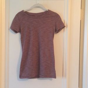 Maroon and white thin-stripe t-shirt